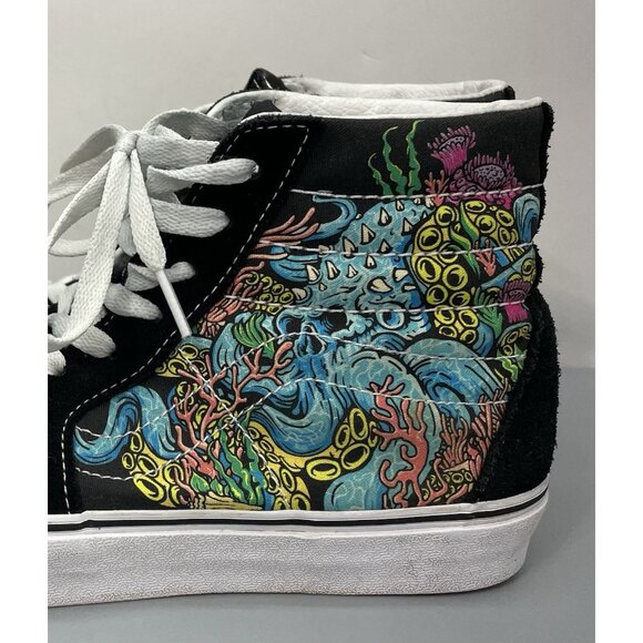 Vans Other - Vans Sk8-Hi Underwater Sneakers Shoes Reef Octopus Ocean Black Mens 8 Womens 9.5